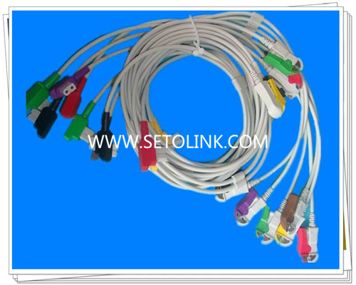 GE CAM 14 EKG Cable 10 Leadwires