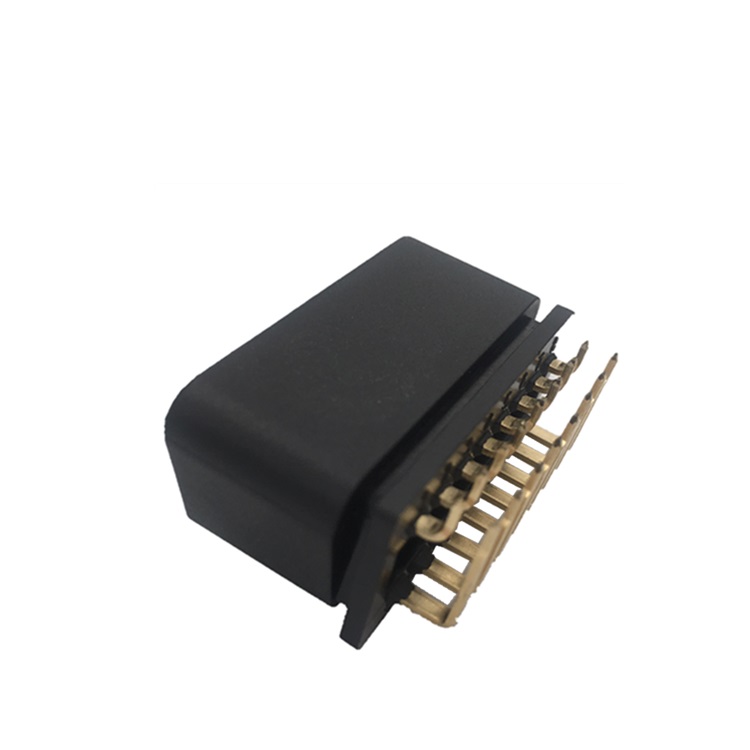 Right Angle Golden Plated OBDII 16 Pin Male Connector ST SOM013A D