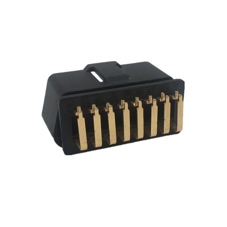 Right Angle Golden Plated OBD 16 Pin Male Connector ST SOM013A X